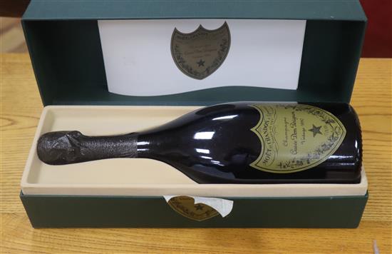 A bottle of Cuvee Dom Perignon 1990, boxed